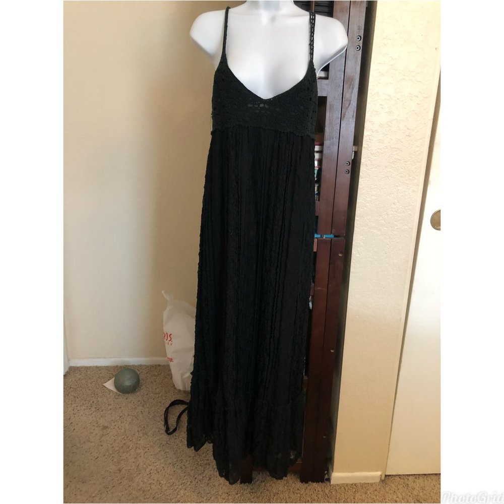 36 point 5 Black Ruffle Lace Dress